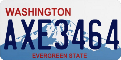 WA license plate AXE3464