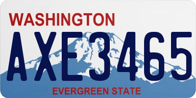 WA license plate AXE3465