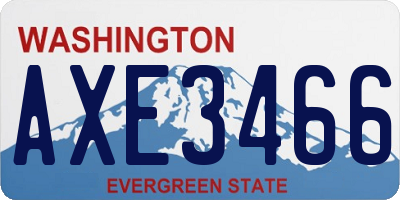 WA license plate AXE3466