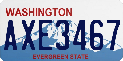 WA license plate AXE3467
