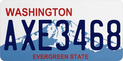 WA license plate AXE3468