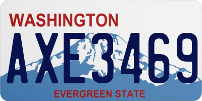 WA license plate AXE3469