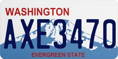 WA license plate AXE3470