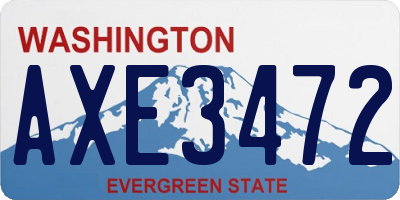 WA license plate AXE3472