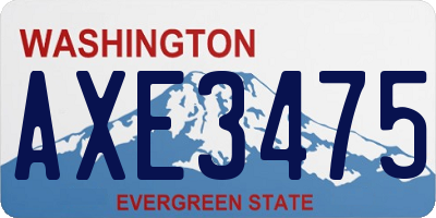 WA license plate AXE3475
