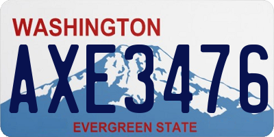 WA license plate AXE3476