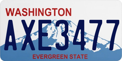 WA license plate AXE3477