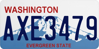 WA license plate AXE3479