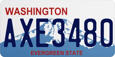 WA license plate AXE3480