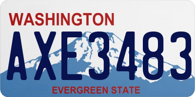 WA license plate AXE3483