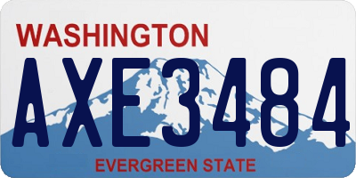 WA license plate AXE3484
