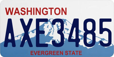 WA license plate AXE3485