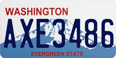 WA license plate AXE3486