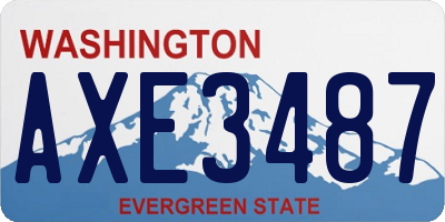 WA license plate AXE3487