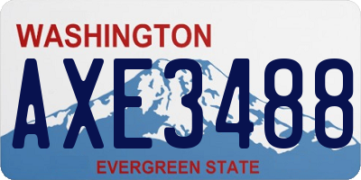 WA license plate AXE3488
