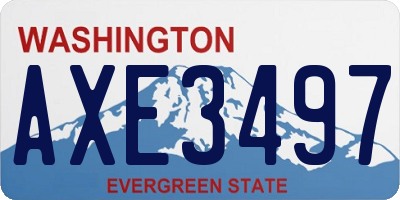 WA license plate AXE3497