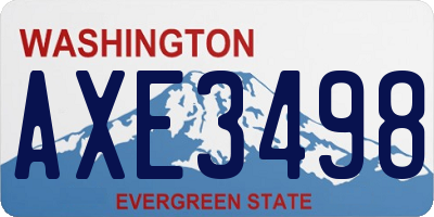 WA license plate AXE3498