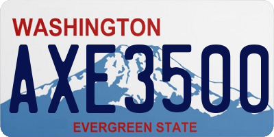 WA license plate AXE3500