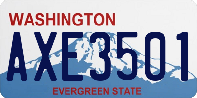 WA license plate AXE3501