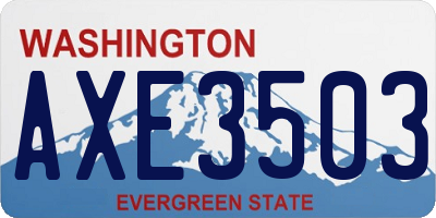 WA license plate AXE3503