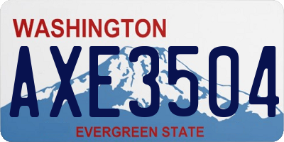 WA license plate AXE3504