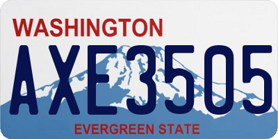 WA license plate AXE3505