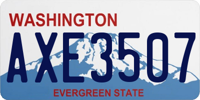WA license plate AXE3507