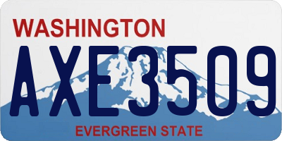 WA license plate AXE3509