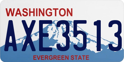 WA license plate AXE3513