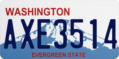 WA license plate AXE3514