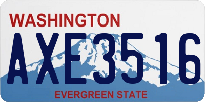 WA license plate AXE3516
