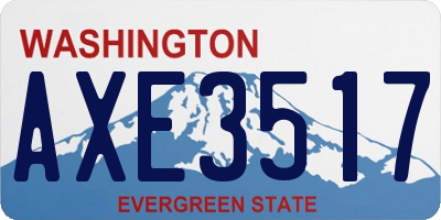 WA license plate AXE3517