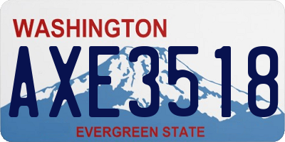 WA license plate AXE3518