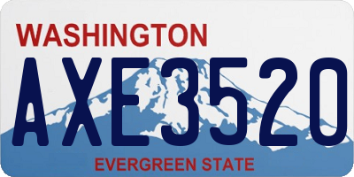 WA license plate AXE3520