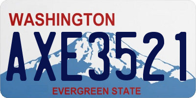 WA license plate AXE3521