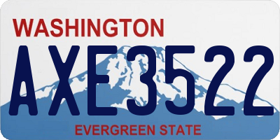 WA license plate AXE3522