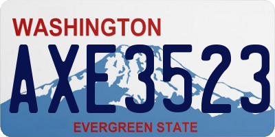 WA license plate AXE3523