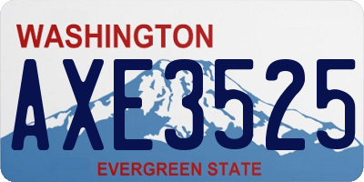 WA license plate AXE3525