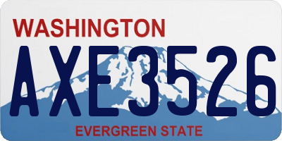 WA license plate AXE3526