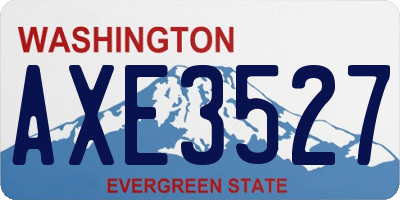 WA license plate AXE3527