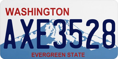 WA license plate AXE3528