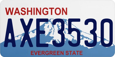 WA license plate AXE3530