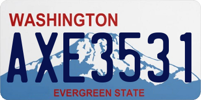 WA license plate AXE3531