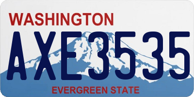 WA license plate AXE3535