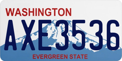 WA license plate AXE3536