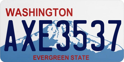 WA license plate AXE3537