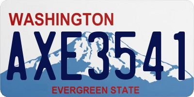WA license plate AXE3541