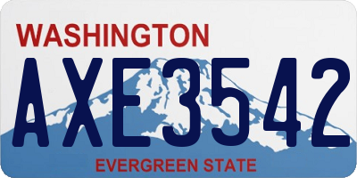 WA license plate AXE3542
