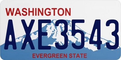 WA license plate AXE3543