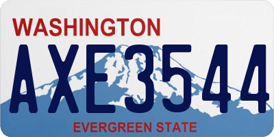 WA license plate AXE3544